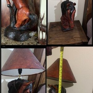 1set of Rustic Horse Head Table Lamp